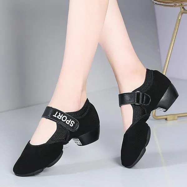 Women's Cloth Pumps Sneakers Modern Jazz Sneakers With Lace-up Dance Shoes