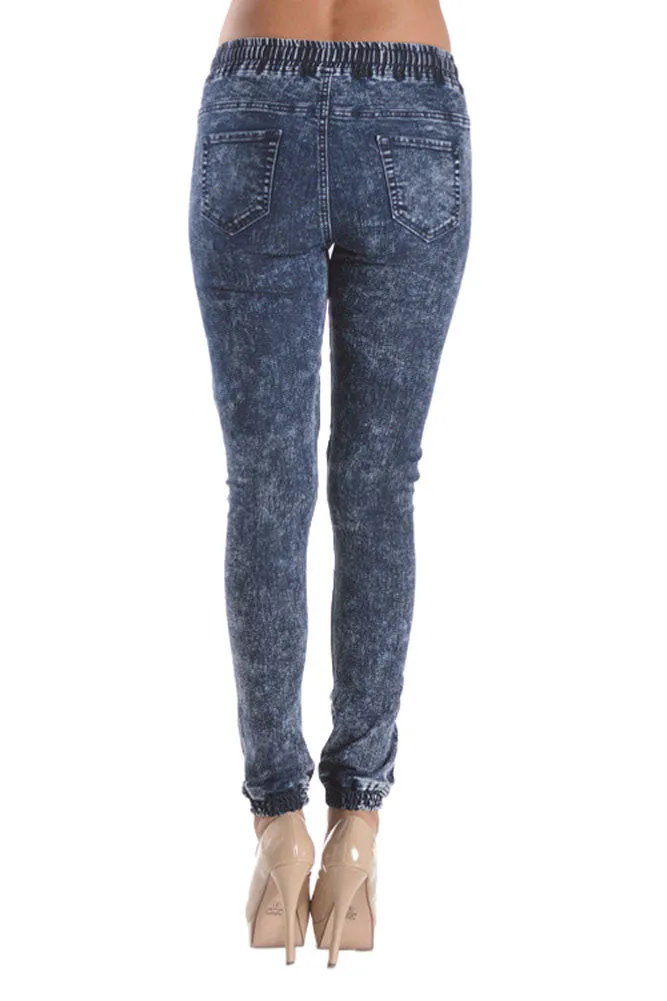 Women's Destroyed Acid Wash Jogger Pants