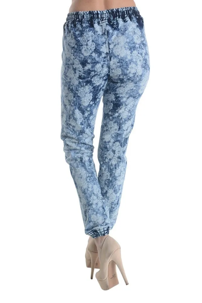 Women's Flower Print Jogger Pants