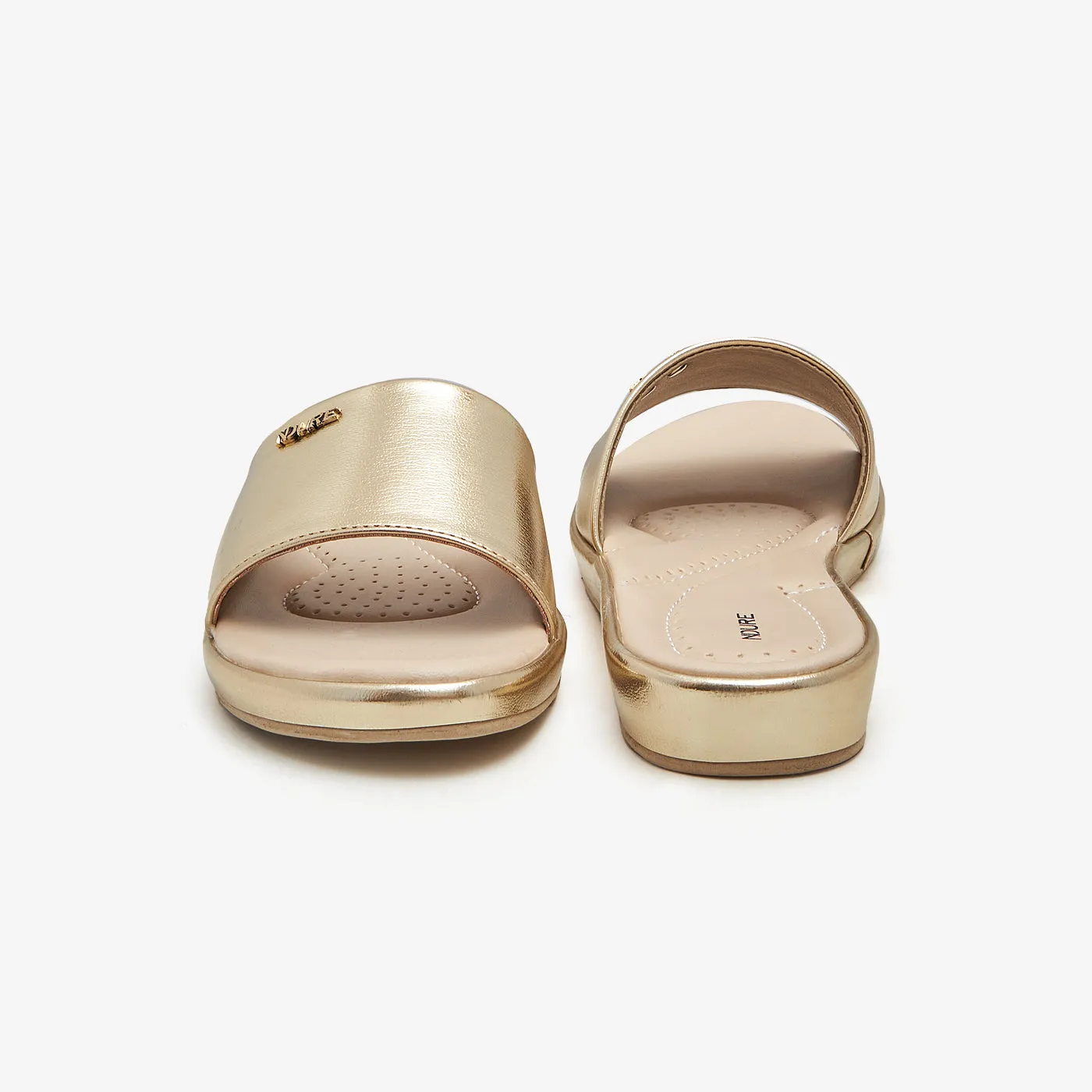 Women's Metallic Slides