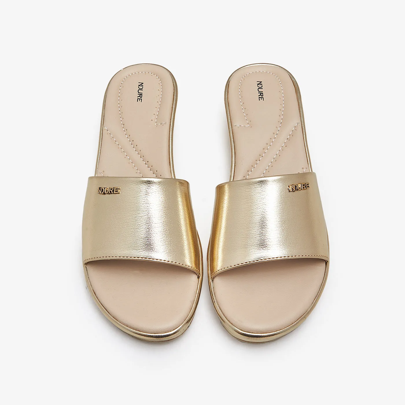 Women's Metallic Slides