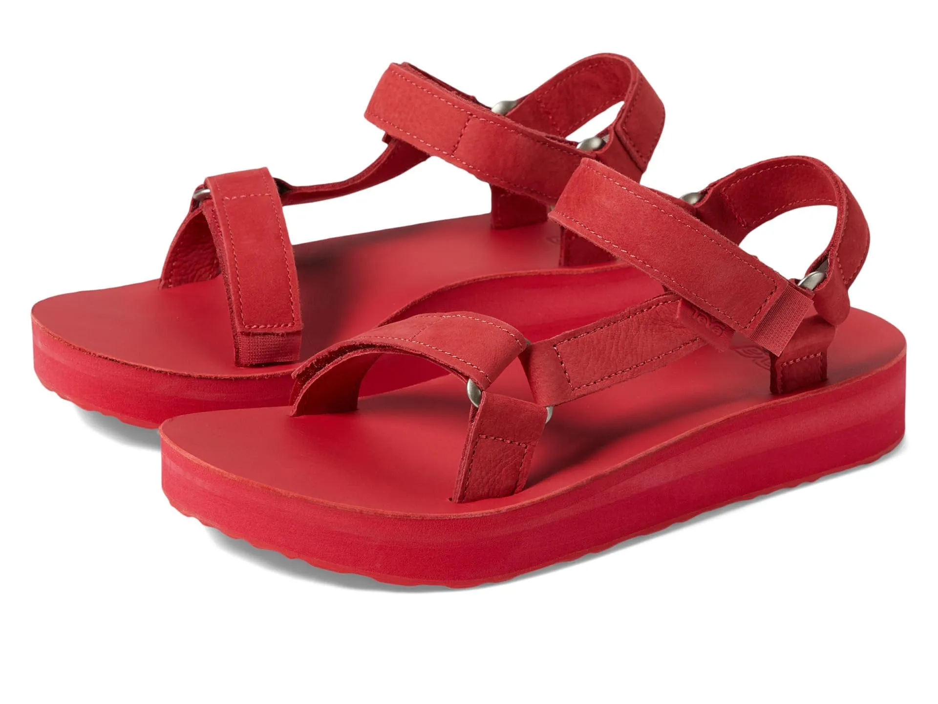 Women's Shoes Teva MIDFORM UNIVERSAL LEATHER Strappy Sandals 1102435 TOMATO