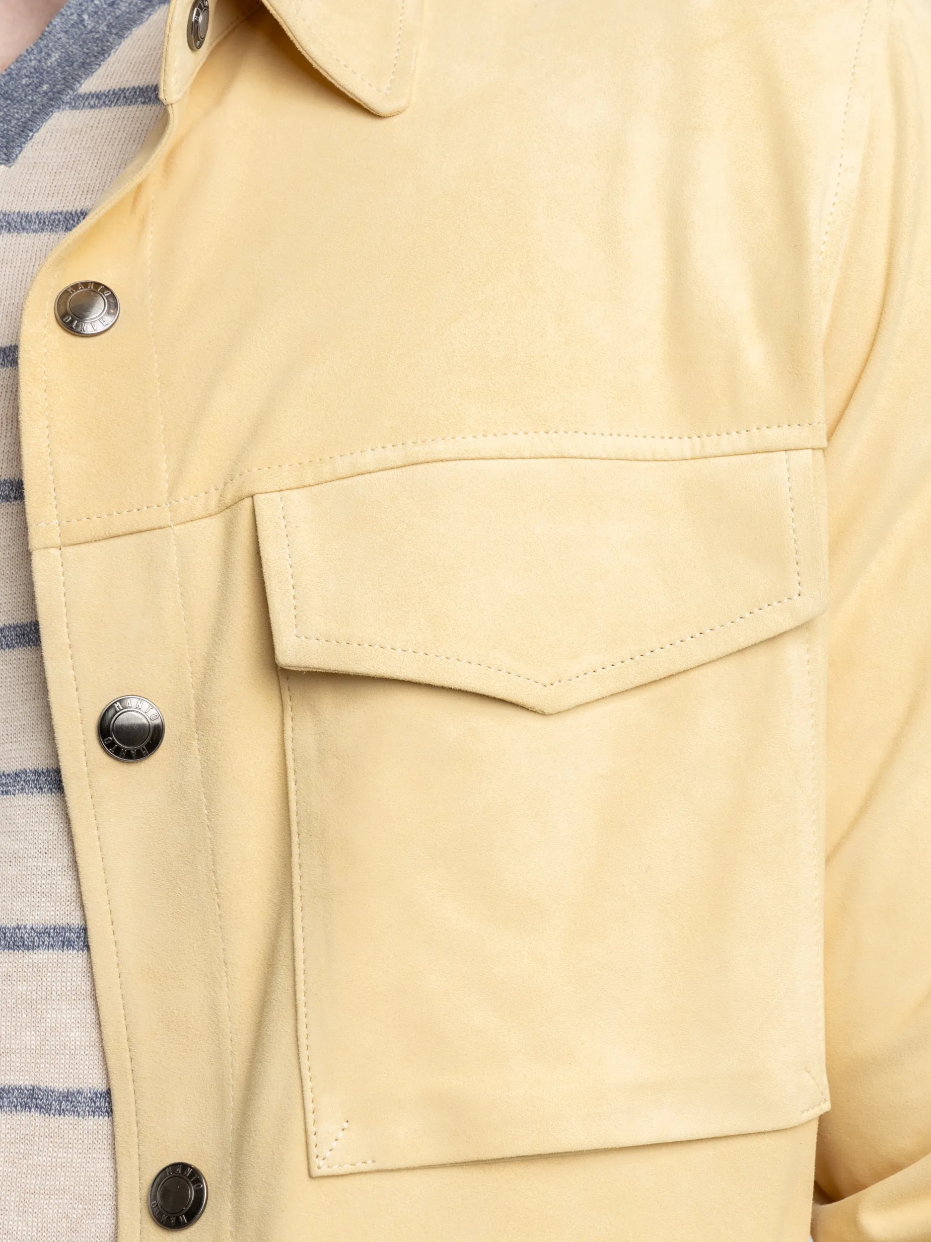 Yellow Strozzi Leather Suede Jacket