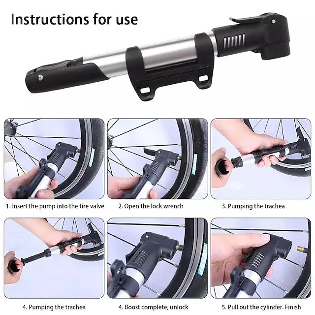 Zuka Mini Universal Bicycle Pump Shrader Valve Presta Valve  -Live4Bikes